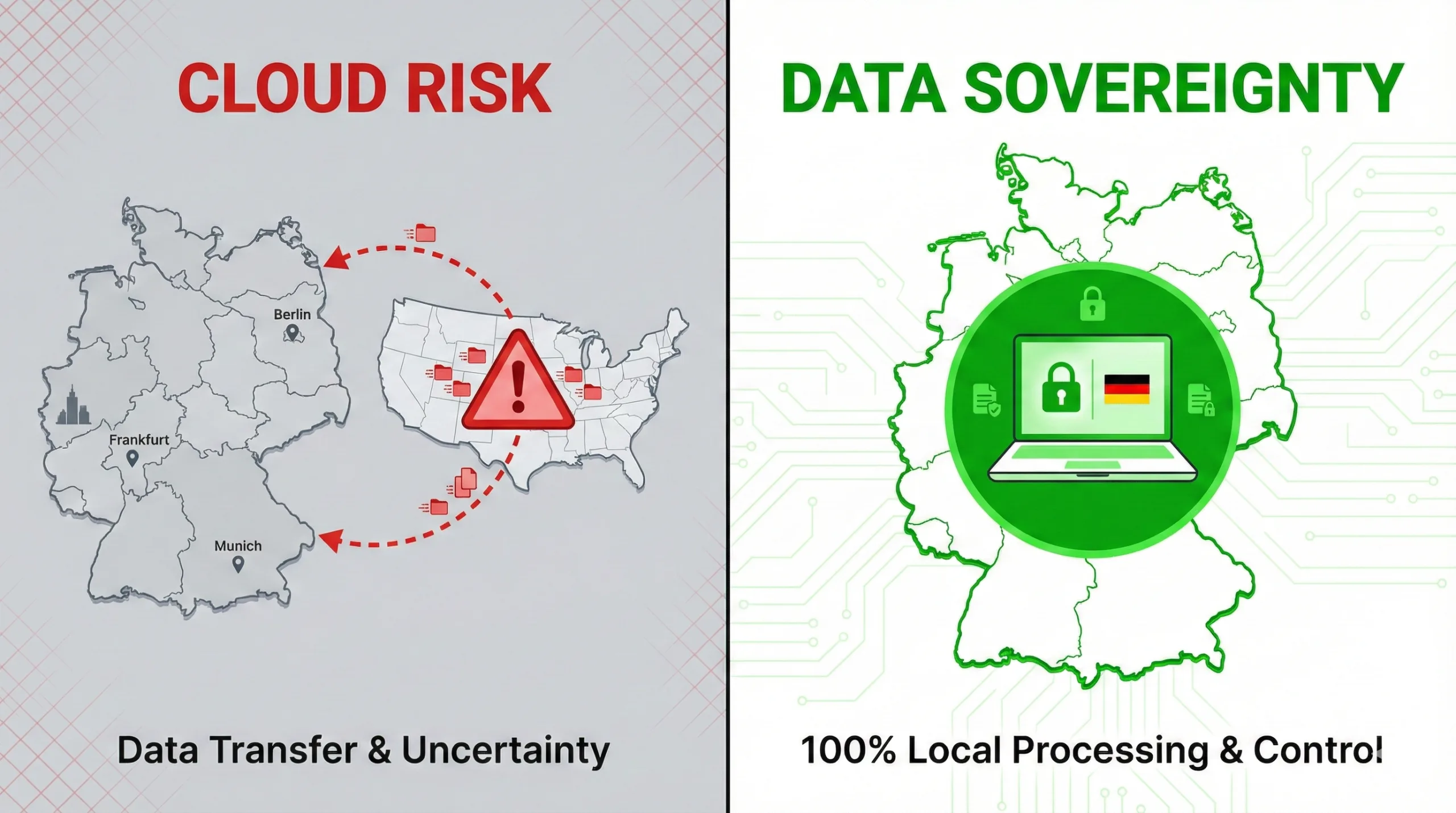 GDPR data sovereignty comparison: Cloud transfer vs on-device processing