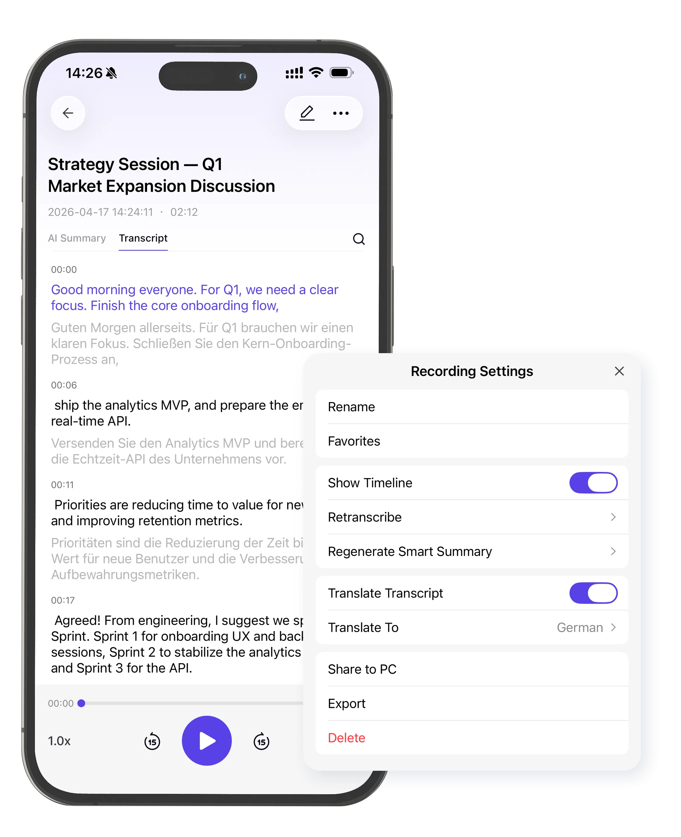 transcribe locally