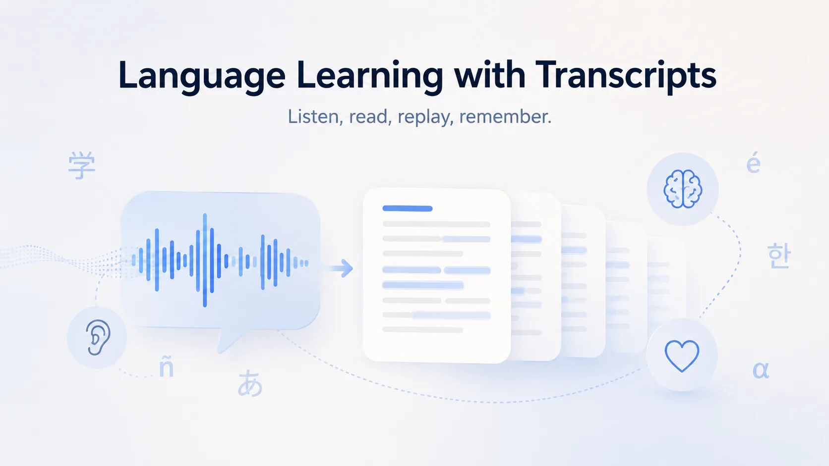 language learning with transcripts