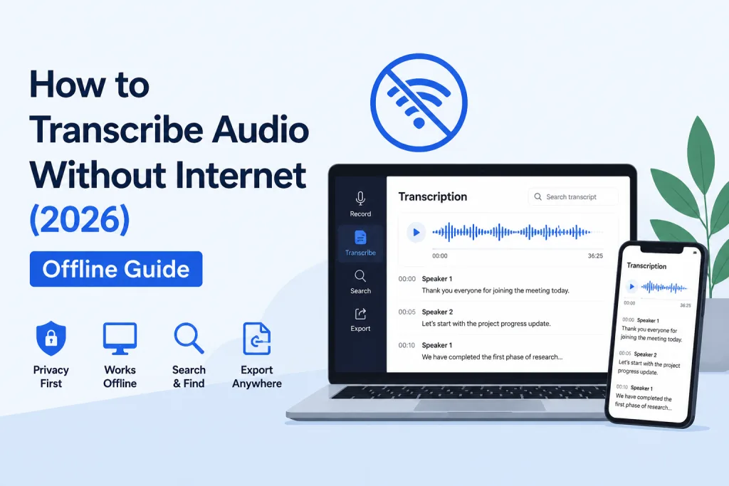 transcribe audio without Internet
