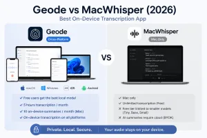 On-device transcription app