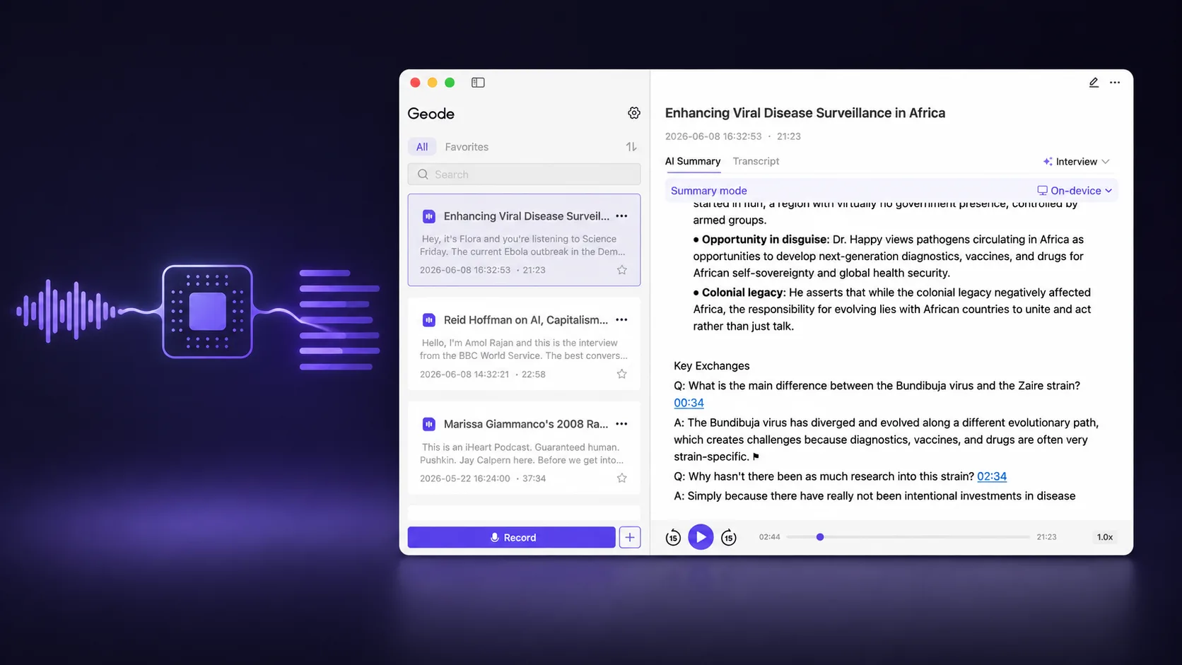offline transcription